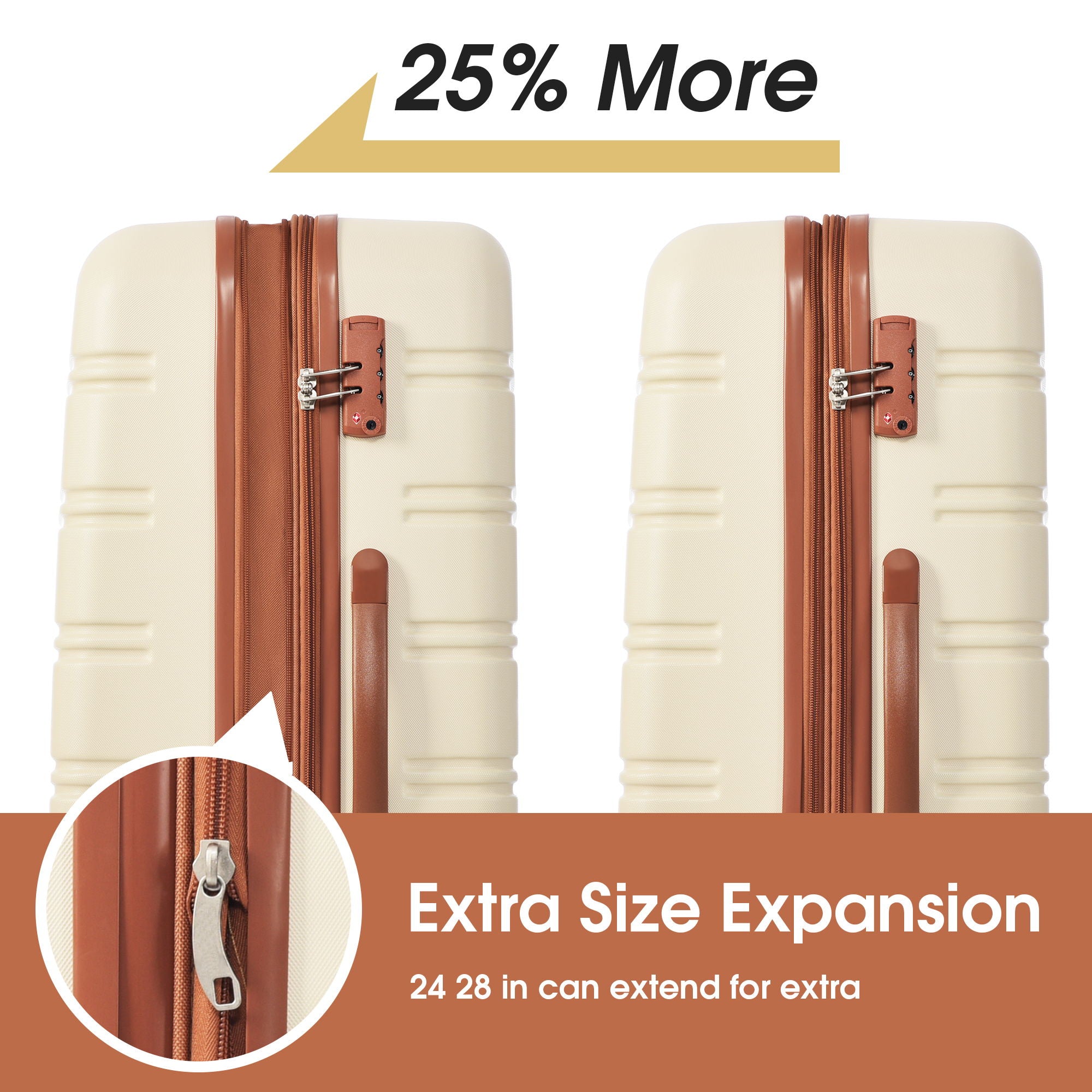 Hardshell Luggage Sets 2 Pieces with Spinner Suitcase and TSA Lock