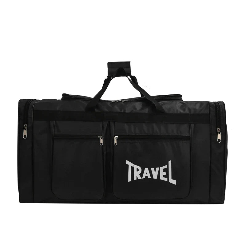 Large Capacity Travel Duffle Bag - Multi-Pocket Sports and Outdoor Weekend Bag with Zipper Closure